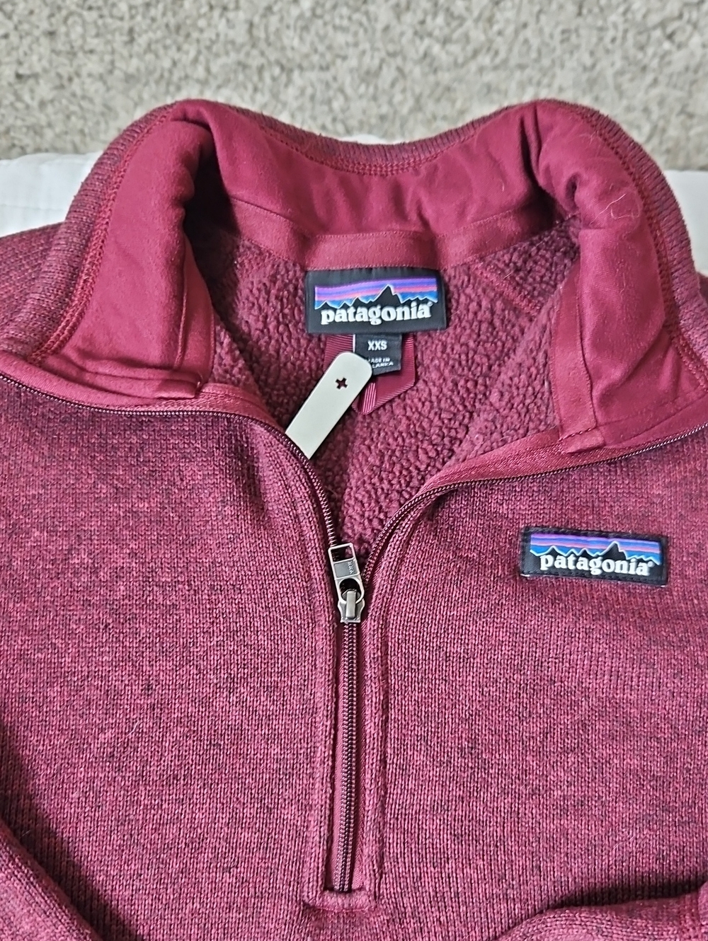 Patagonia Kids Half-Zip Puffer Jacket - Burgundy